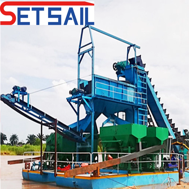 Extract Rvier Gold and Diamond Mining Dredger with Bucket Chain