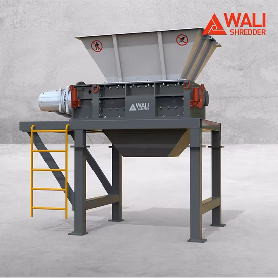 Plastic Organic E-Waste Paper Aluminium Cans Bucket Recycling Double Shaft Shredder Machine