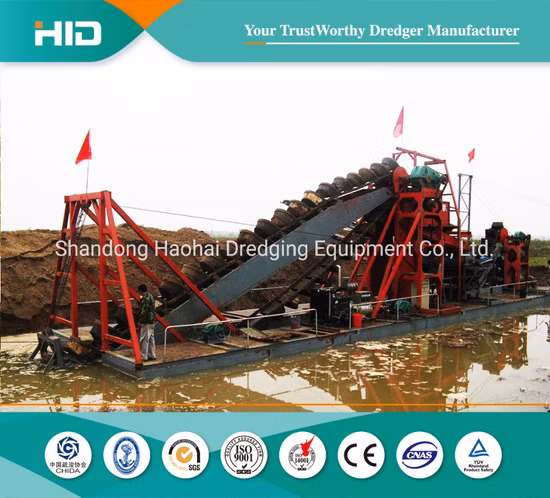 Durable Bucket Chain Diamond Dredger with Gold Mining Process Machine for High Percesion