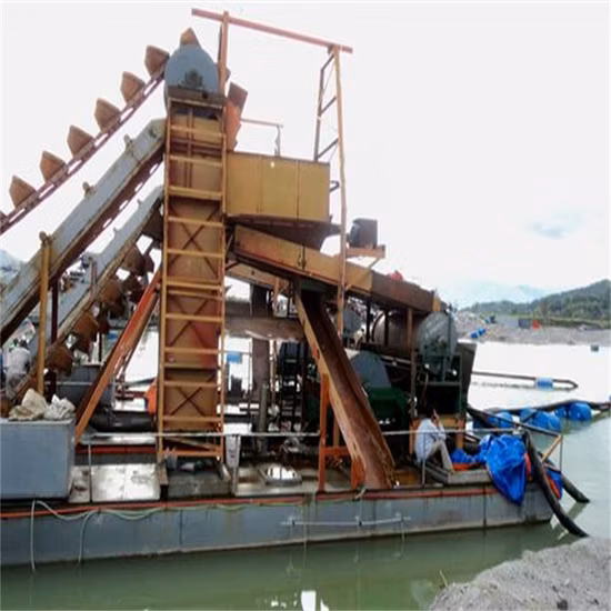 Customized Bucket Chain Gold Dredger with Jigger Machinery