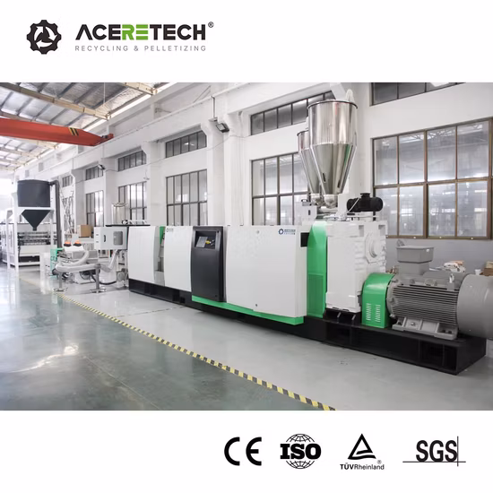 Plastic PC/PE/PP/PS/ABS/PMMA Rigid Flakes Recycling Pelletizing Granulator Machine