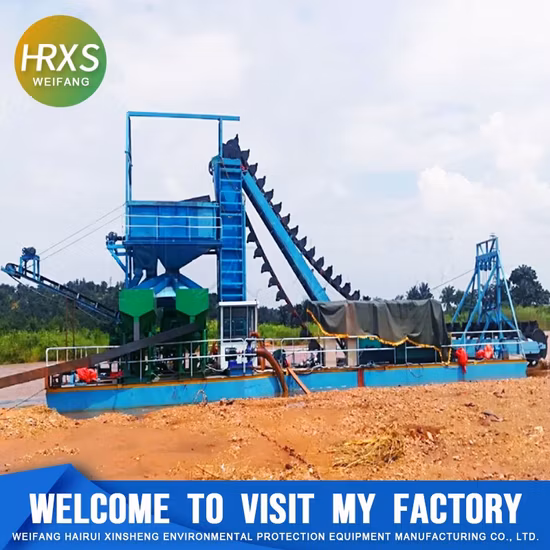 Bucket Chain Type Gold Dredger for River Gold Dredging